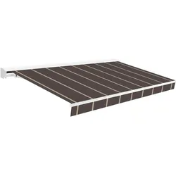WASABI Einrollbare Markise 4x2,5 dunkelgrau – Halbgehäuse-Struktur aus Aluminium – UV-Sonnenschutz-Acrylgewebe – Verstellbare Neigung – Inklusive Kurbel