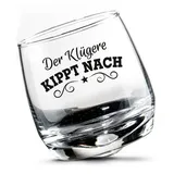 Gilde Wackelglas 2er-Set "Der Klügere kippt nach" Designgläser 27cl 8,8cm - Transparent