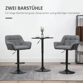 Homcom Barhocker Grau Kunststoff, 52.5x114x57.5 cm Esszimmer, Barmöbel, Barhocker