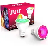 Innr GU10 Zigbee Smart Lampe, funktioniert mit Alexa und Hue* (Bridge erforderlich), White & Color, 16 Millionen Farben, LED Spots Dimmbar, Smart Home Lampe, 2-Pack