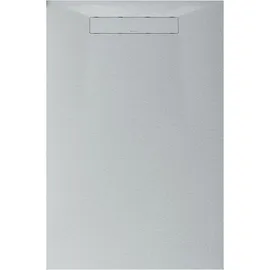 Bernstein Lavoa Flach Mineralguss Steinoptik Weiß Matt 80x140cm