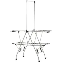 Homcom Kleiderständer Wäschetrockner zusammenklappbar großer Trockenraum Edelstahl 138,5x63x208cm