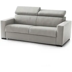 Dmora Festes Sofa Susanna, 3-Sitzer-Sofa, 100% Made in Italy, Sofa-Wohnzimmer, aus gepolstertem Stoff, Cm 220x95h85, Grau
