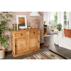 Sideboard Kommode mit Schiebetüren, Massivholz, Pinie, original Mexico Möbel