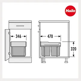 HAILO Raumspar Tandem 36 l Grau