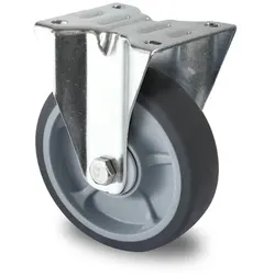 Bockrolle, ø 125 mm, innen PP grau, außen Thermoplast. Elastomer