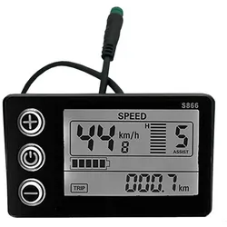S866 Elektrofahrrad LCD-Display 24 V 36 V 48 V E-Bike Elektroroller Display Messgerät Bedienfeld mit schwarz
