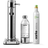 Aarke Carbonator 3 Wassersprudler, Edelstahl Finish + Aarke 60L CO2-Zylinder, 100% erneuerbares CO2