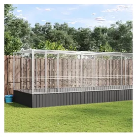 vidaXL Vogelkäfig Voliere mit Erweiterung 625 x 207 x 212 cm silber