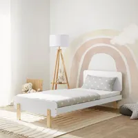 Homestyle4u Kinderbett 90 x 200 cm Kiefer massiv lackiert weiß