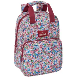Schulrucksack Nait Nait Flores coimbra burdeos Burgunderrot 20 x 28 x 8 cm