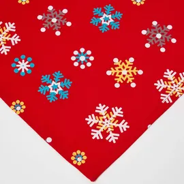 Homescapes Stoffservietten rot Schneeflocken Set 4 Tlg 100% Baumwolle