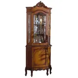 JVmoebel Eckvitrine Eck Vitrine Vitrine Schrank Vitrinen Wohnzimmer Schau Schränke Barock Made in Europa braun