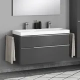 Geberit Xeno2 Doppelwaschtisch, evineo ineo4 Unterschrank B: 120 cm, 2 Auszüge, mit Griff, B: 120 500550011+BE0222AN