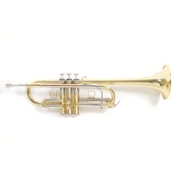 Roy Benson C-Trompete TR-402C (vielseitige Trompete, mit umschaltbarer Stimmung von C auf Bb, inklusive praktischem Rucksack-Rechtecketui), lackiert