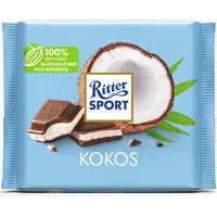 Ritter Sport Kokos mit Alpen Vollmilch Schokolade und Milchcreme 100g