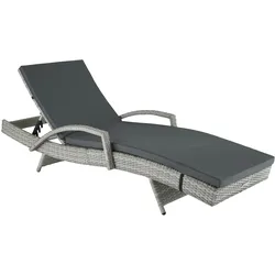TECTAKE Aluminium Rattan Sonnenliege Océane