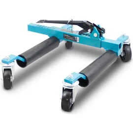 BITUXX 2x Bituxx Rangierhilfe Rangierheber mechanisch Wagenheber Auto Rangierroller Rangierheber belastbar bis 560 kg pro Rangierroller (Blau)