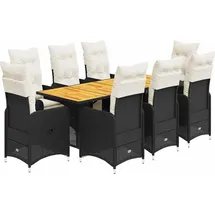 vidaXL Garten-Bistro-Set 9-tlg. Schwarz