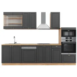 Vicco Küchenzeile Fame-Line 300 cm Eiche Anthrazit Gold