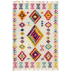 Kadima Design Vielseitiger Hochflor-Teppich `Arun Liz` mit Farbakzenten. 80x150 cm