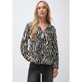 STREET ONE Tunika STREET ONE, Damen, Gr. 34, schwarz, Web, 100% Viskose, normal, V-Ausschnitt, eng Bündchen, Tuniken, mit Zebra-Print