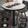 GGM Möbel Bistrotisch Ø 70 x 75 cm Weiß Marmor/Schwarz