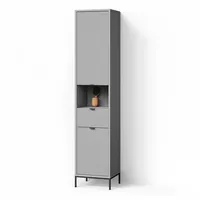 Livinity® Badschrank, Grau, Grau, 7 Fächer, 1 Schubladen, 40x190x35