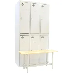 SimonRack Packung zerlegter Metallspind Tandem DIY Initial Modul + 2 zusätzliche graue 1800x1000x620 mm + Umkleidekabine Bank.