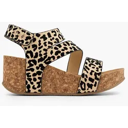 Keilsandalette - Damen - leopard