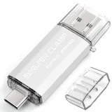 Type C USB-Stick 256GB OTG 2 in 1 Speicherstick Dual-Port USB 3.0 Flash-Laufwerk mit USB C Anschluss für Smartphone, Tablets & Computer (Silber)