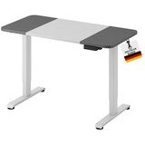 Albatros Höhenverstellbarer Schreibtisch LIFT 4P12WG, Weiss-Grau, 120 x 60cm, Schreibtisch Höhenverstellbar Elektrisch mit Digitaldisplay, Stehschreibtisch, Bürotisch, Standing Desk