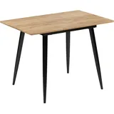 Vicco Esstisch Beaver, Schwarz/Goldkraft Eiche, 80 x 70 cm ausziehbar