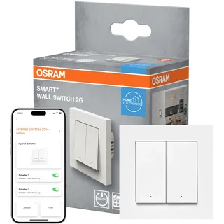 OSRAM SMART+ Smart Home WLAN-Wandschalter, 2-Kanal, Matter-kompatibel, weiß,