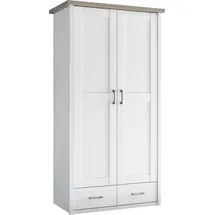 Begabino Drehtürenschrank Luca 106 x 201 x 55 cm Pinie Weiß/Trüffel