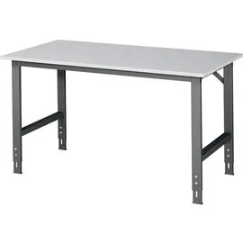 Rau Werktisch Tom B1500xT800xH760-1080mm Arbeitsplatte Melamin Gestell anthrazitgrau