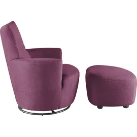 Set One by Musterring Relaxsessel »SO 1450« Set, mit Dreh- und Wippfunktion, inklusive Hocker lila