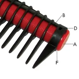 Hercules Sägemann Roll-Ka Durchziehkamm, Schwarz/Rot 79400