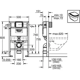 Grohe Rapid SL Element für WC, 0.82m Bauhöhe