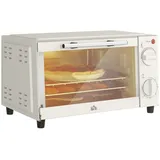 HOMCOM Minibackofen Metall Edelstahl Cremeweiß 35L x 24,6B x 20H cm