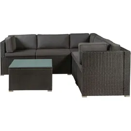 Juskys Nassau Lounge-Set schwarz/grau