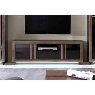 Forte Savona TV-Board Lowboard 162 cm Schwarz Kunststoff/Metall/Holzwerkstoff
