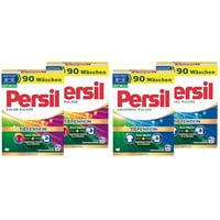 PERSIL Pulver-Set 4x 90 Waschladungen (360WL) 2x Color & 2x Universal, Color- & Vollwaschmittel-Set für reine Wäsche und hygienische Frische für die Maschine, effektiv ab 20 °C