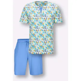 wäschepur Shorty bedruckt Mittelblau/Türkis 48/50