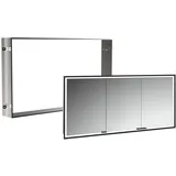 Kronenbach Cube 2.0 Spiegelschrank 140 cm mit Einbaurahmen, 3-türig, Badmöbel, schwarz seidenmatt