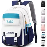 Schulrucksack Mädchen Teenager Rucksack Schultasche Jungen Multi Tasche Wasserdichte Schultasche Rucksack Tagesrucksack Großer Rucksack für Mäd...