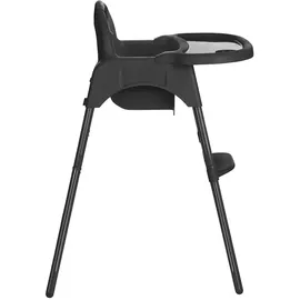 KIKKABOO Hochstuhl 2 in 1 Jammy Kinderstuhl, Fußstütze, Gurt, Bechervertiefung schwarz - Black - One Size