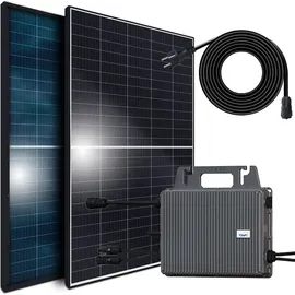 sunniva SUNNIVA® 1144W Balkonkraftwerk komplett Steckdose, TSUN Wechselrichter PV Solaranlage 2x440W BIFAZIAL, BLACK Frame, Single Glas Solarmodule
