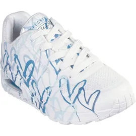 SKECHERS UNO Spread The Love Damen Weite M Weiß/Blau/Türkis 37