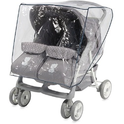 Lorelli Regenschutz Duo, Geschwisterkinderwagen, für alle Zweisitzer Kinderwagen transparent